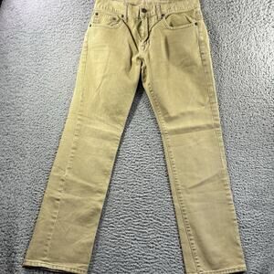 AMERICAN EAGLE JEANS MENS 31x32 TAN SLIM STRAIGHT DENIM COTTON 5 POCKET ZIP FLY